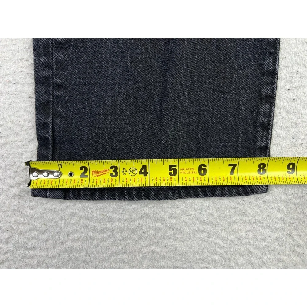 Levis 501 Jeans Mens 38x32‎ Black Regular Straight Stretch Denim Button Fly